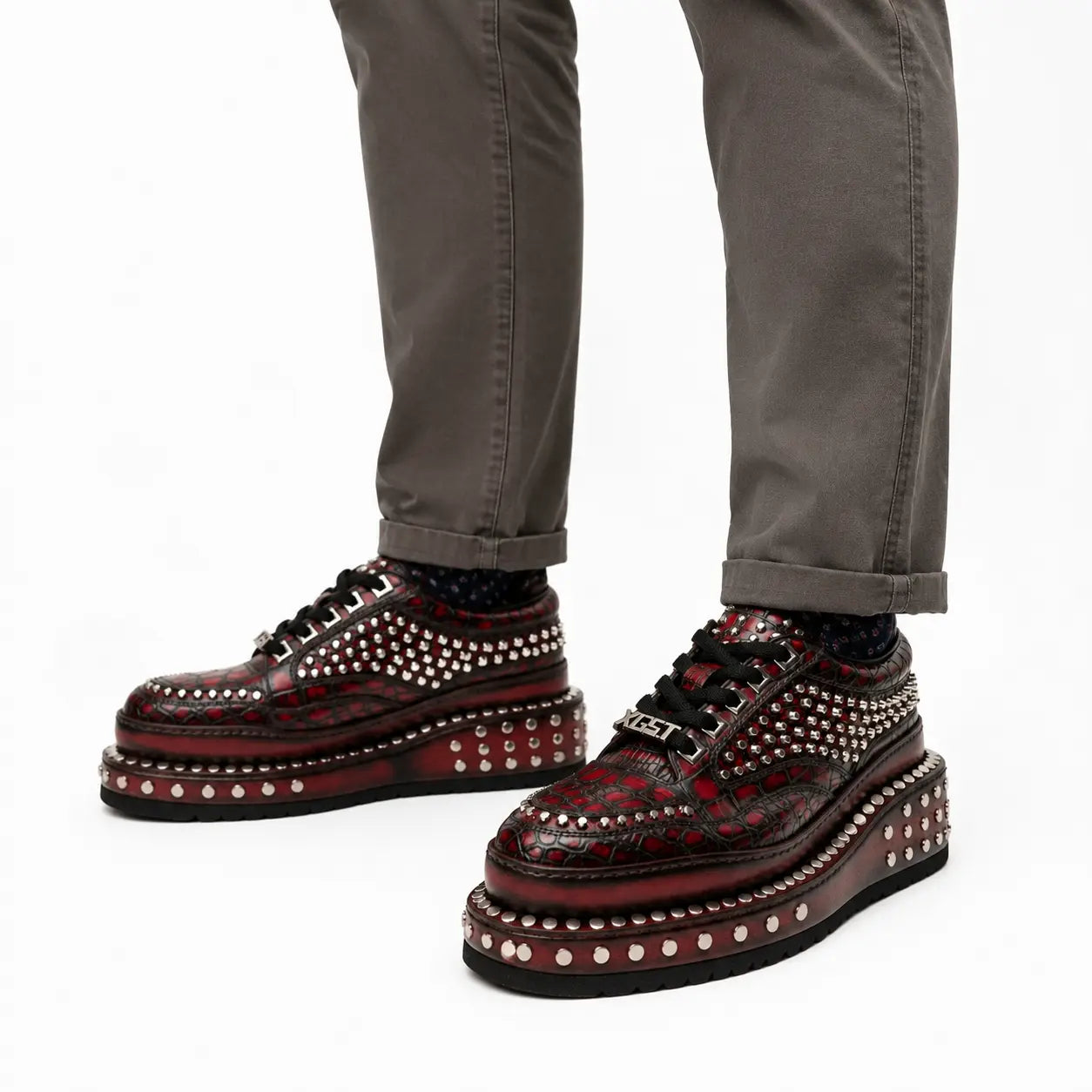 Studded Crocodile Luxury Sneaker