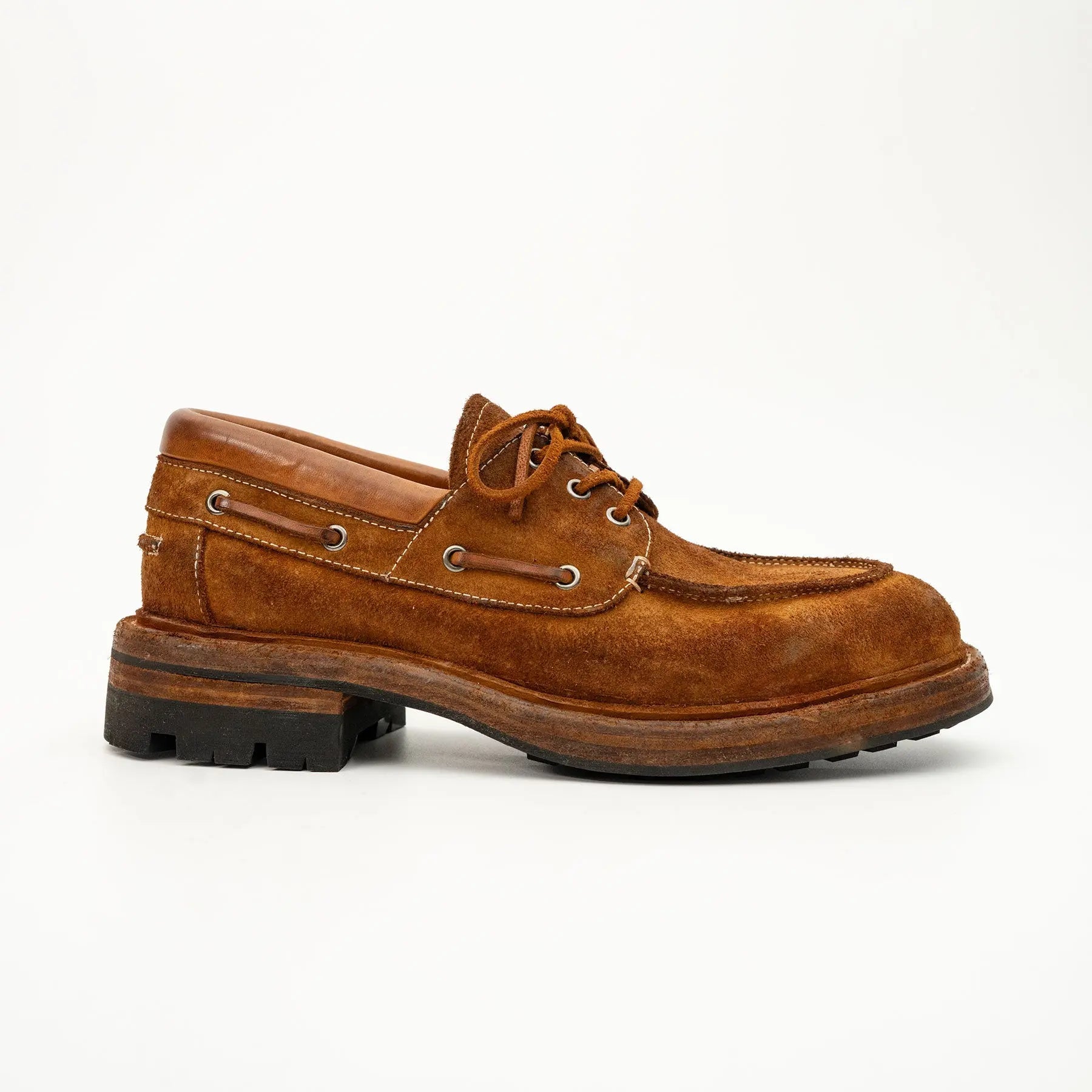 Tan Washed Horsehide Moc Shoes