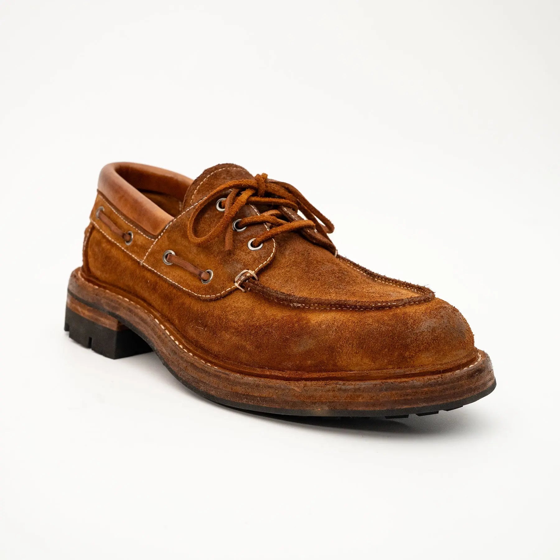 Tan Washed Horsehide Moc Shoes
