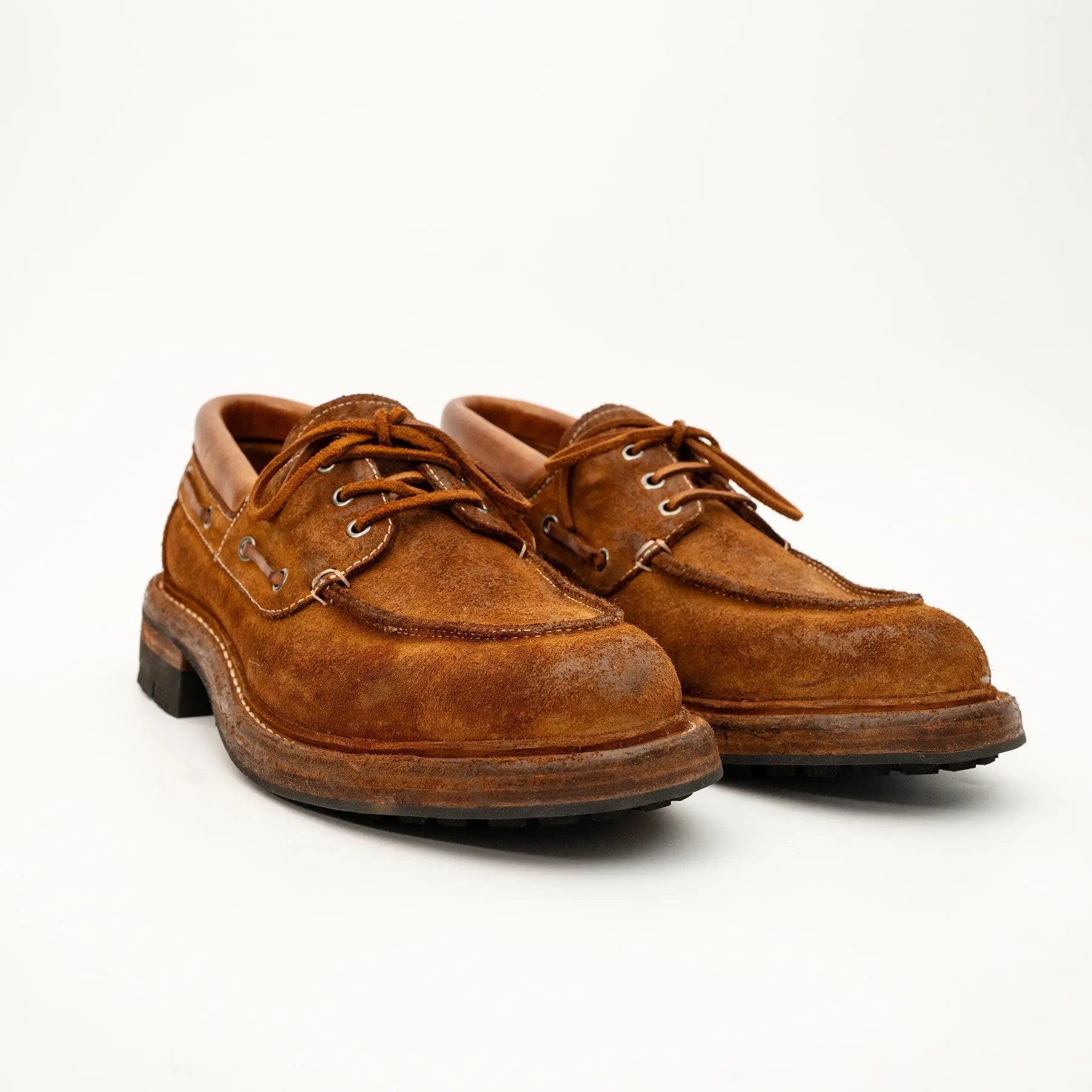 Tan Washed Horsehide Moc Shoes