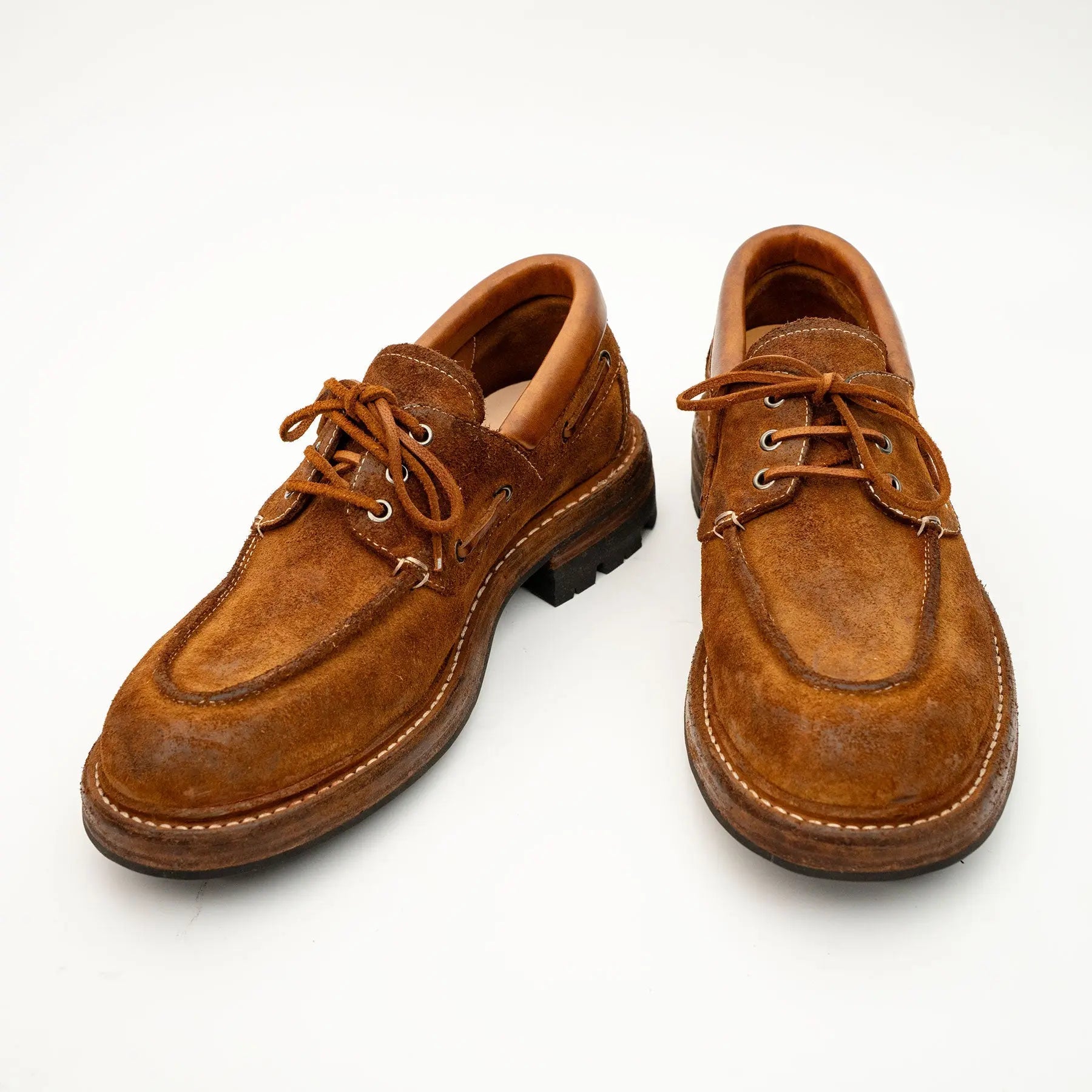 Tan Washed Horsehide Moc Shoes