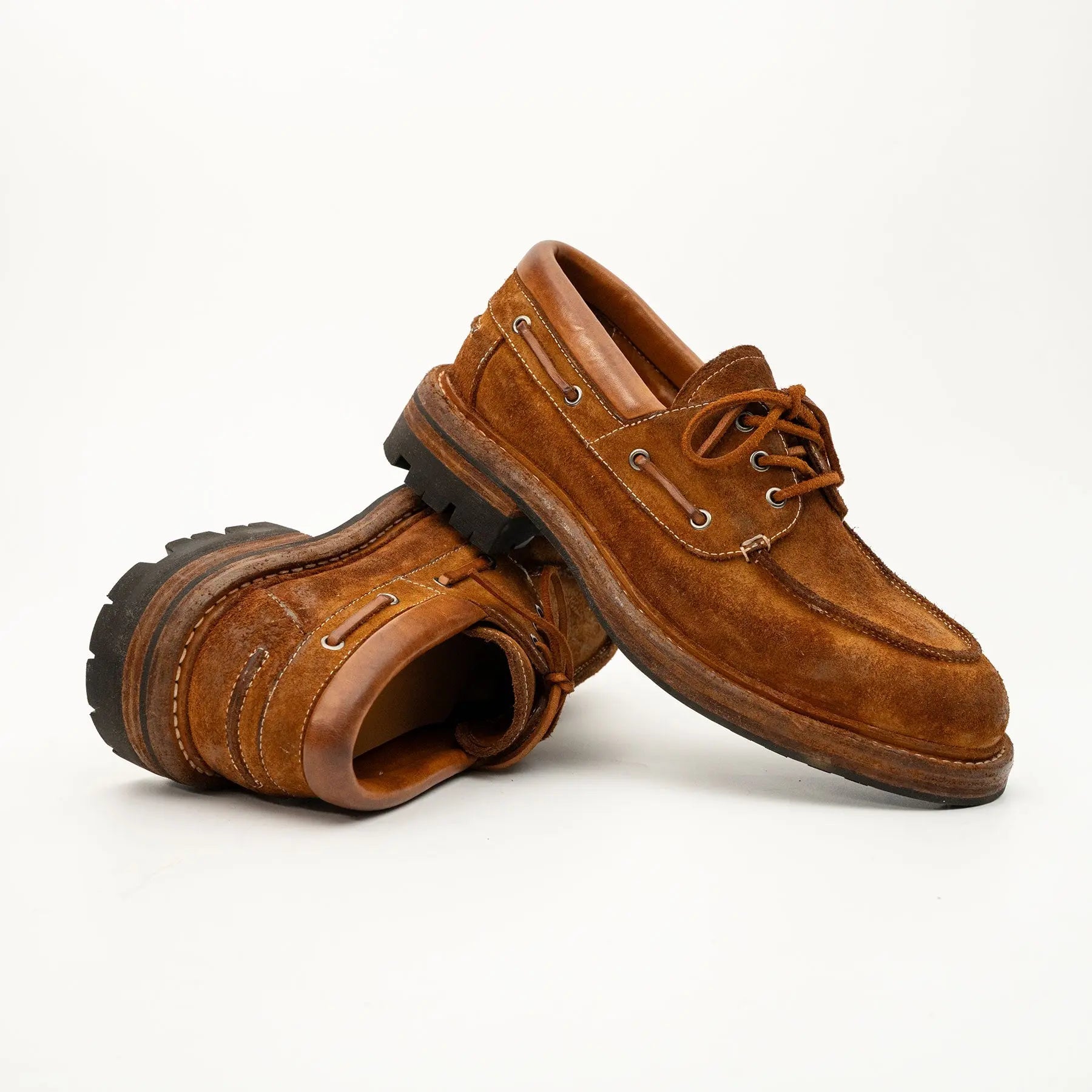 Tan Washed Horsehide Moc Shoes