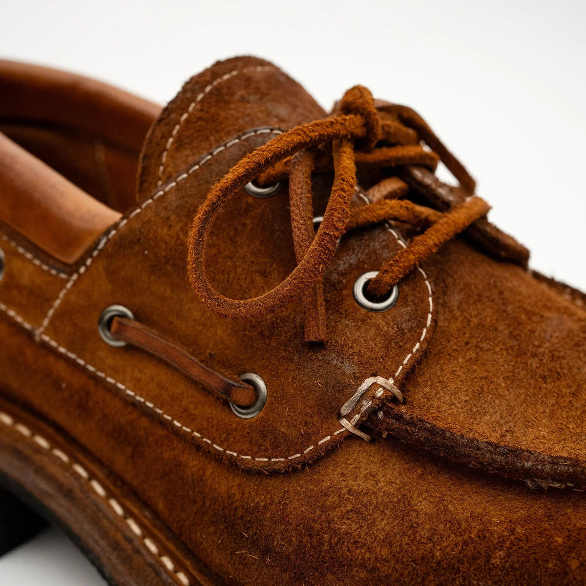 Tan Washed Horsehide Moc Shoes