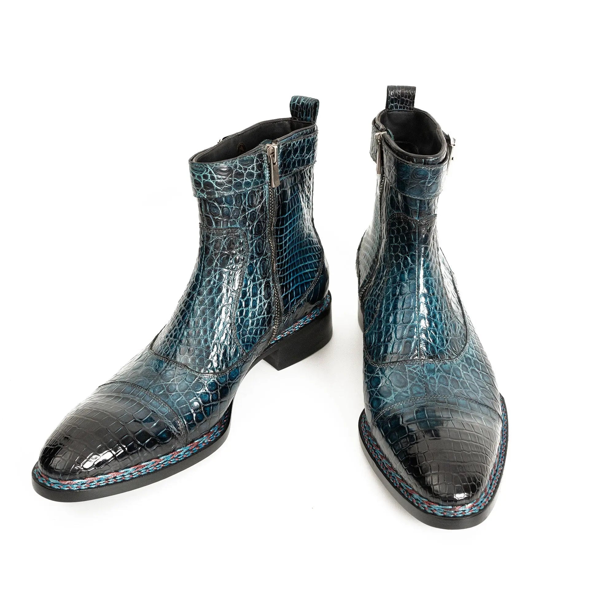 Teal Crocodile Chelsea Boot