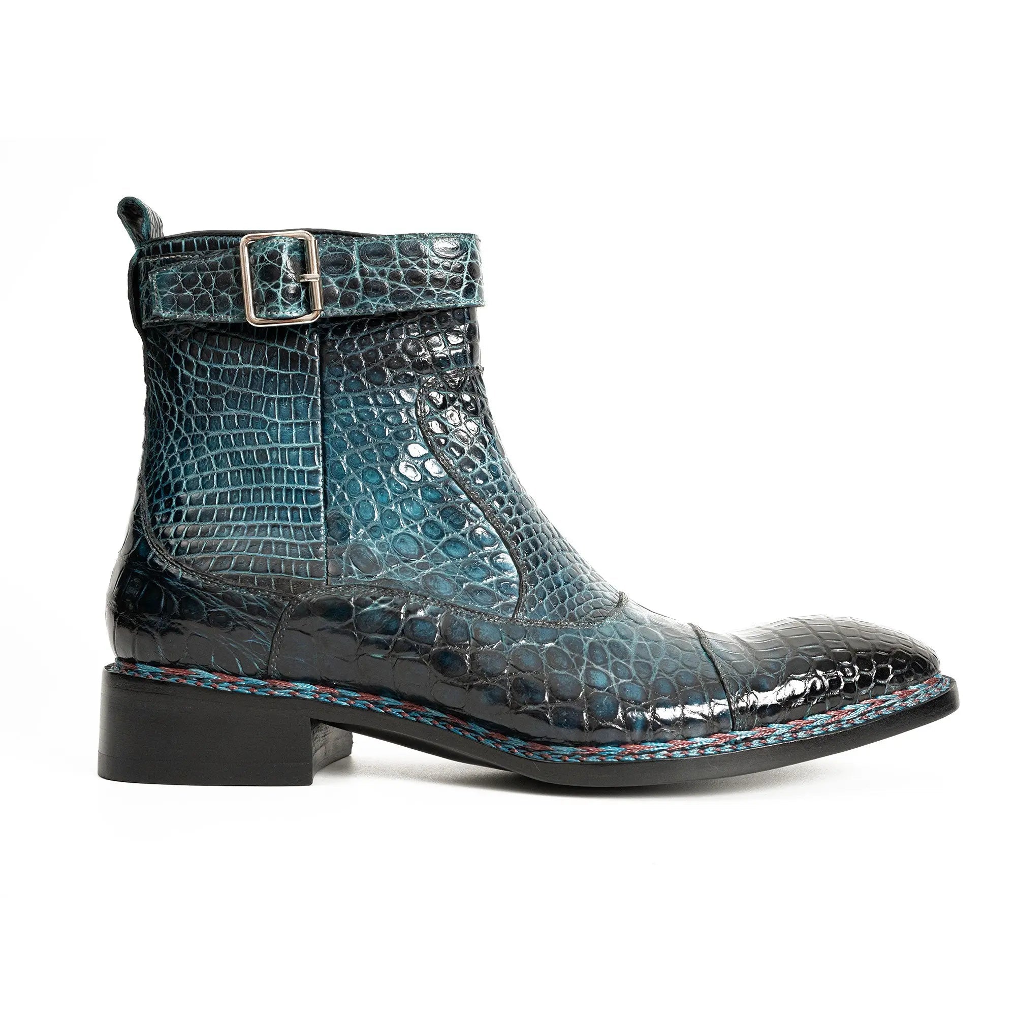 Teal Crocodile Chelsea Boot