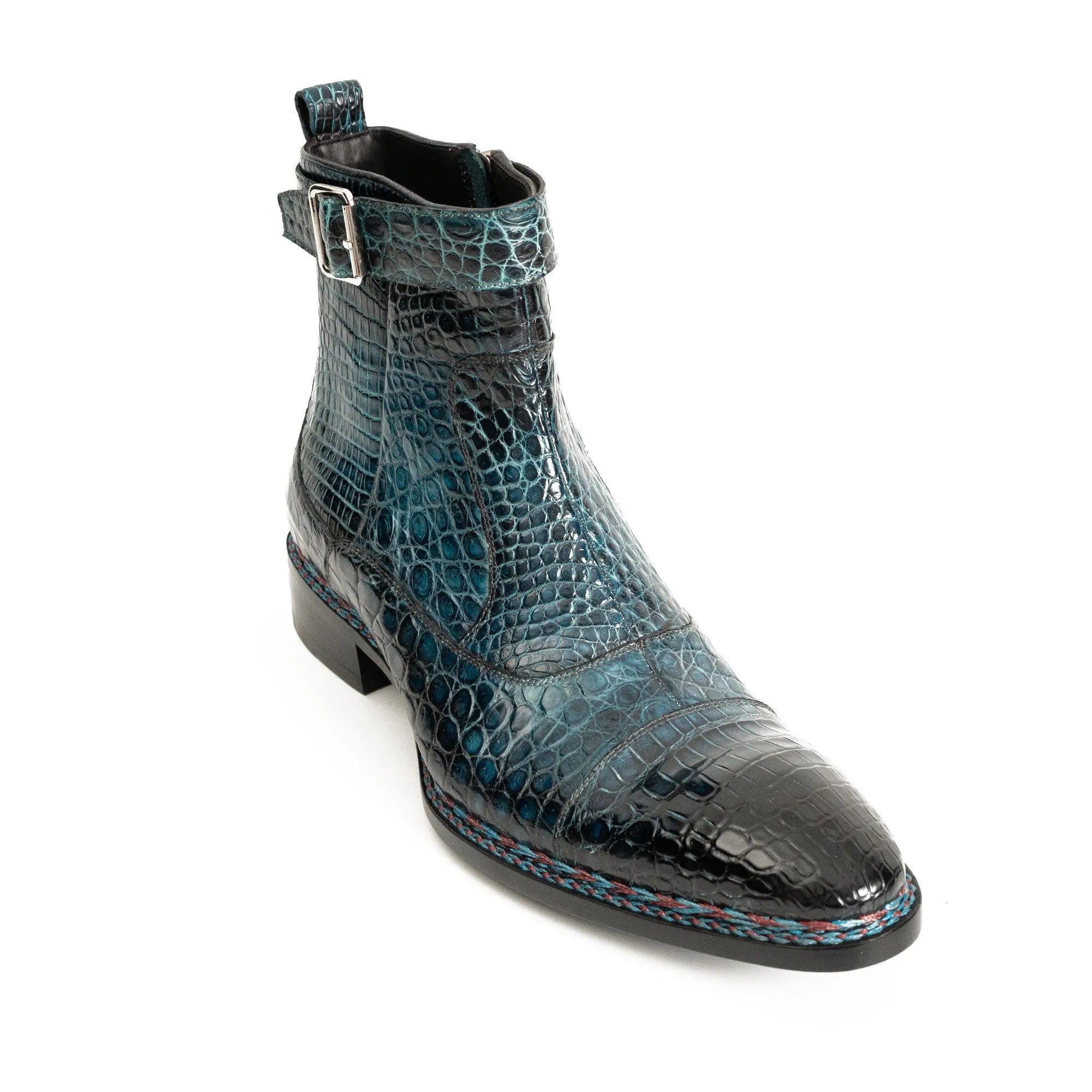 Teal Crocodile Chelsea Boot