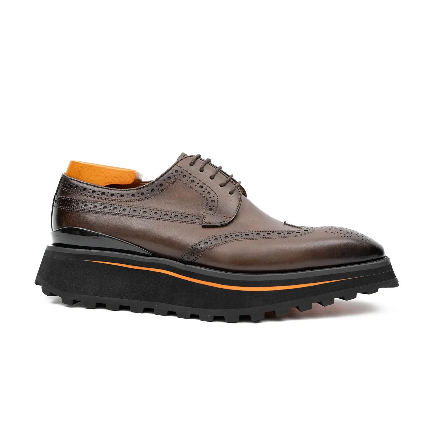 Brown Wingtip Derby with Lug Sole