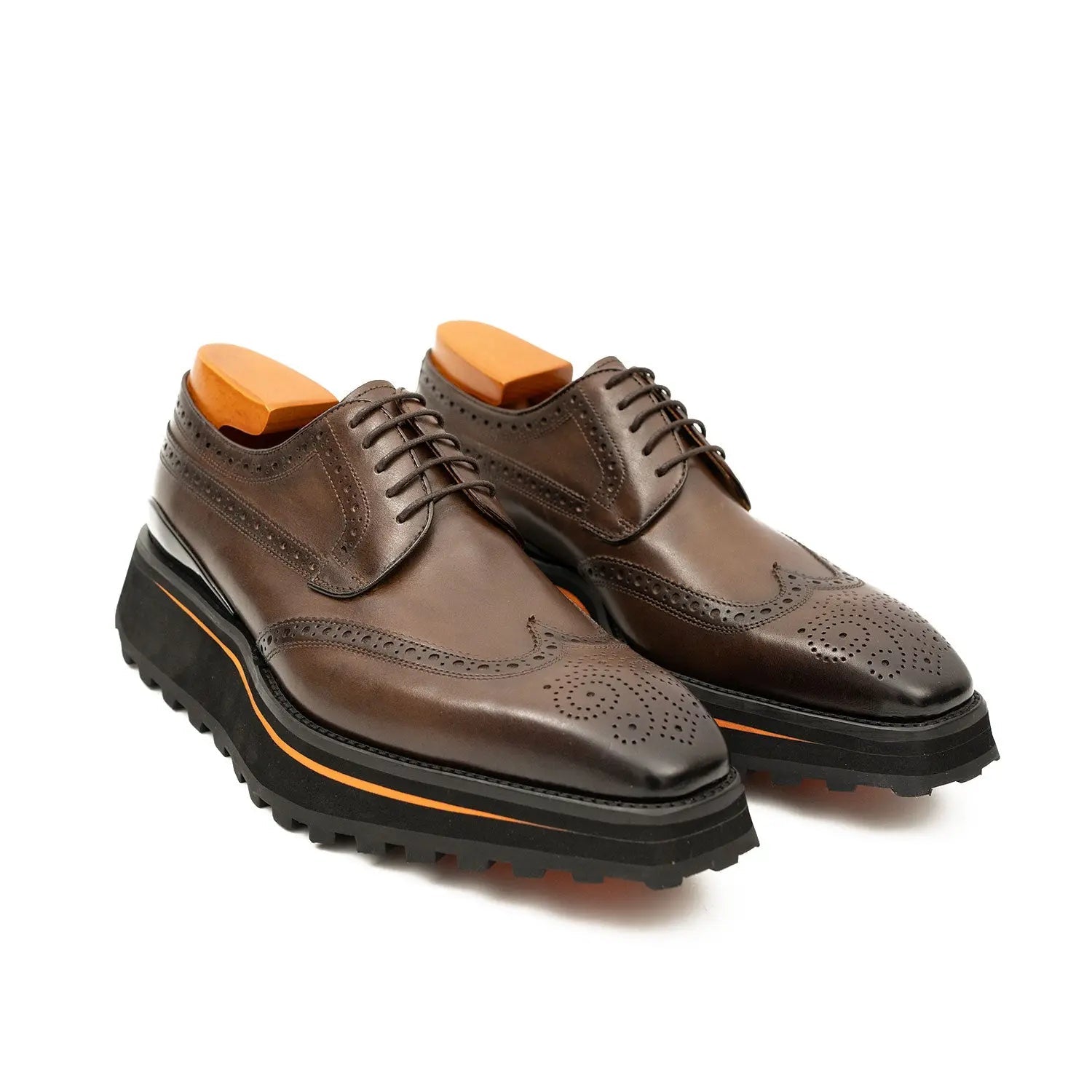 Brown Wingtip Derby with Lug Sole