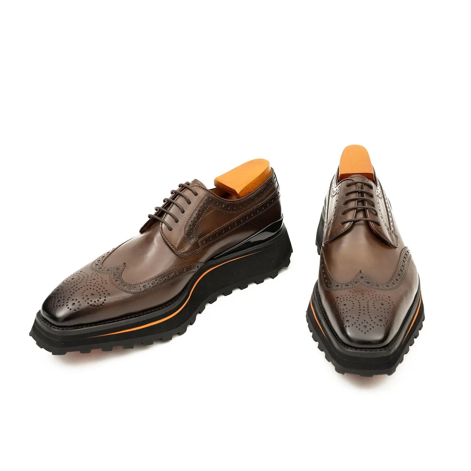 Brown Wingtip Derby with Lug Sole