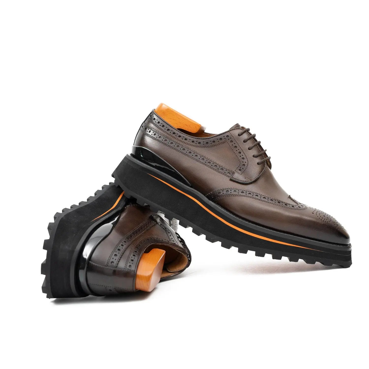 Brown Wingtip Derby with Lug Sole