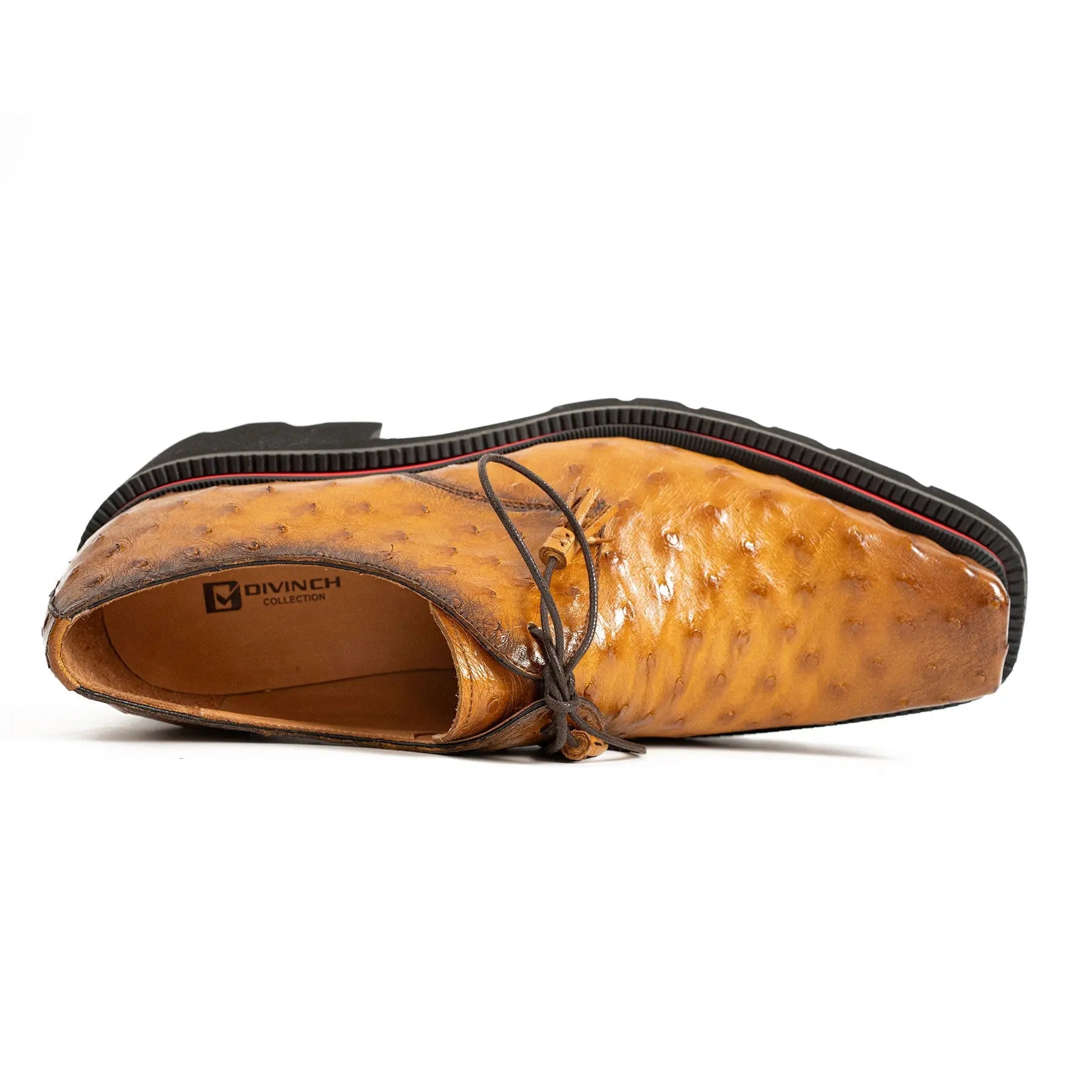 Amber Ostrich Derby with Elevated Sole