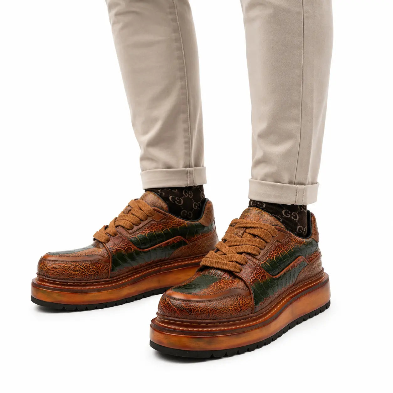 Vintage Ostrich Platform Sneaker