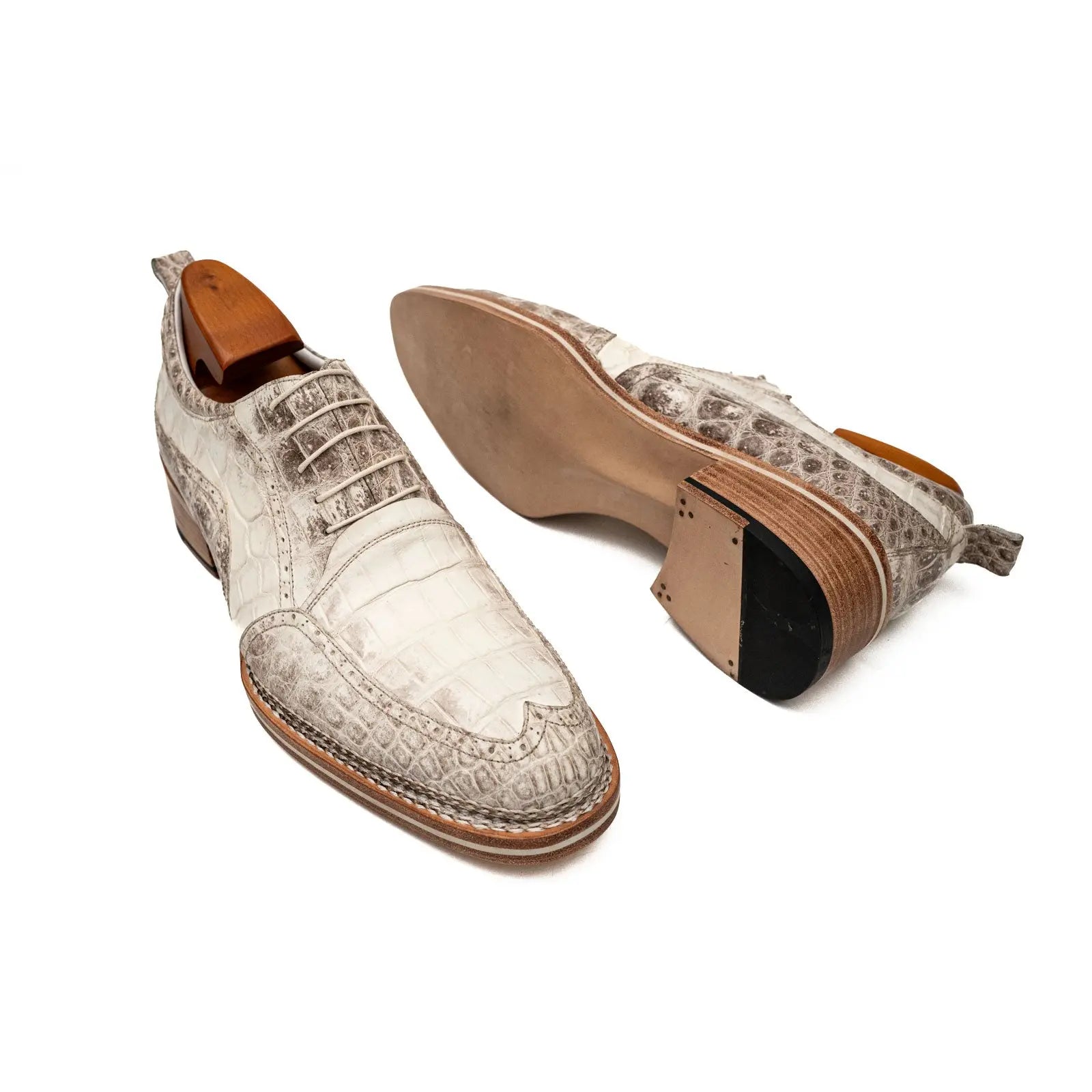 Ivory Crocodile Oxford Shoe