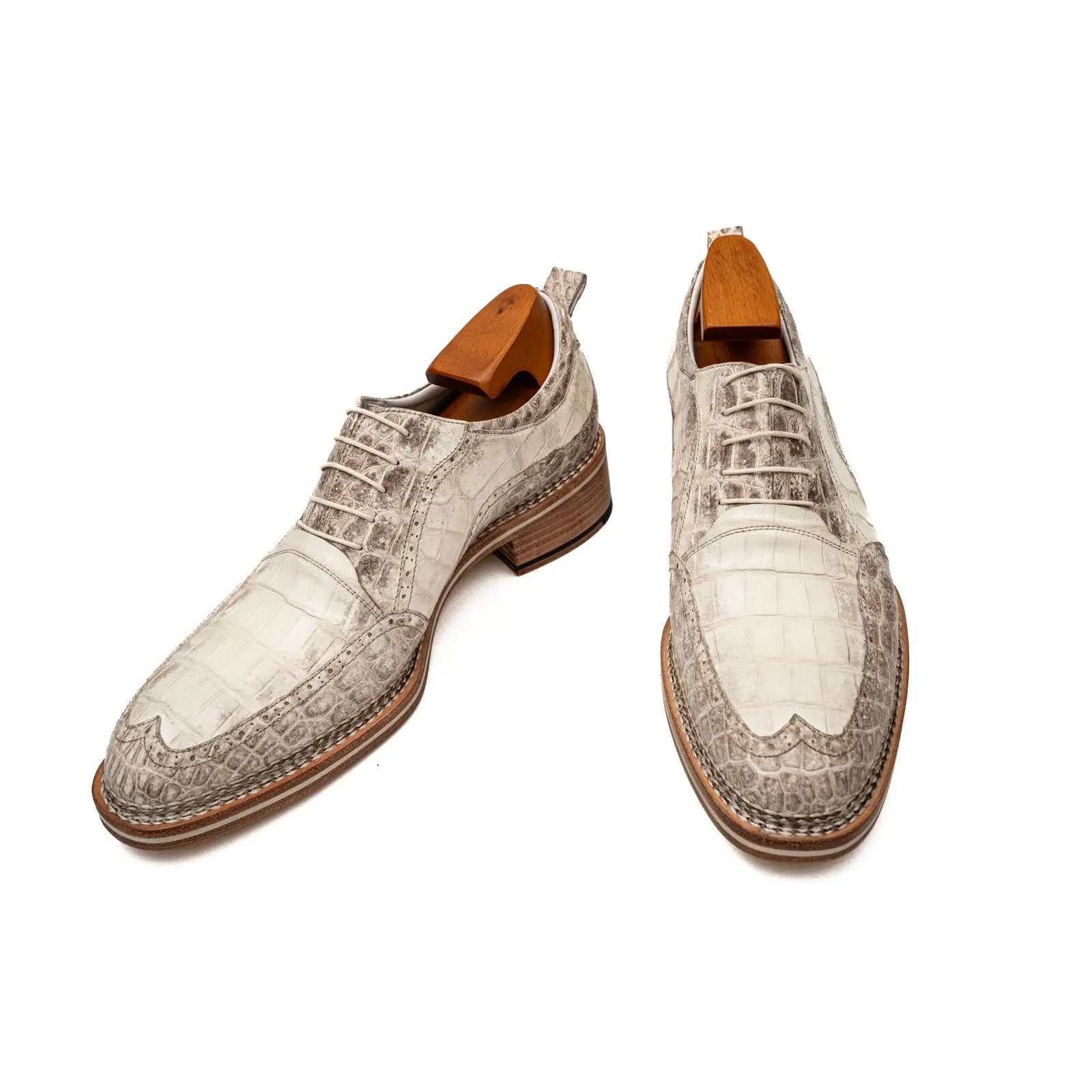 Ivory Crocodile Oxford Shoe