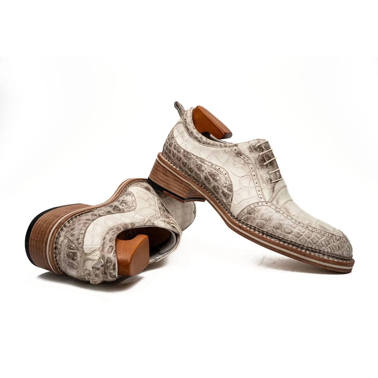 Ivory Crocodile Oxford Shoe