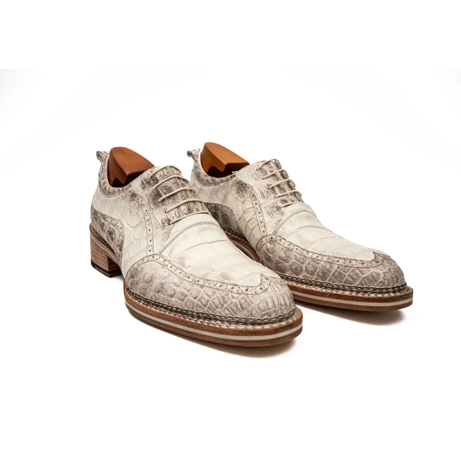 Ivory Crocodile Oxford Shoe