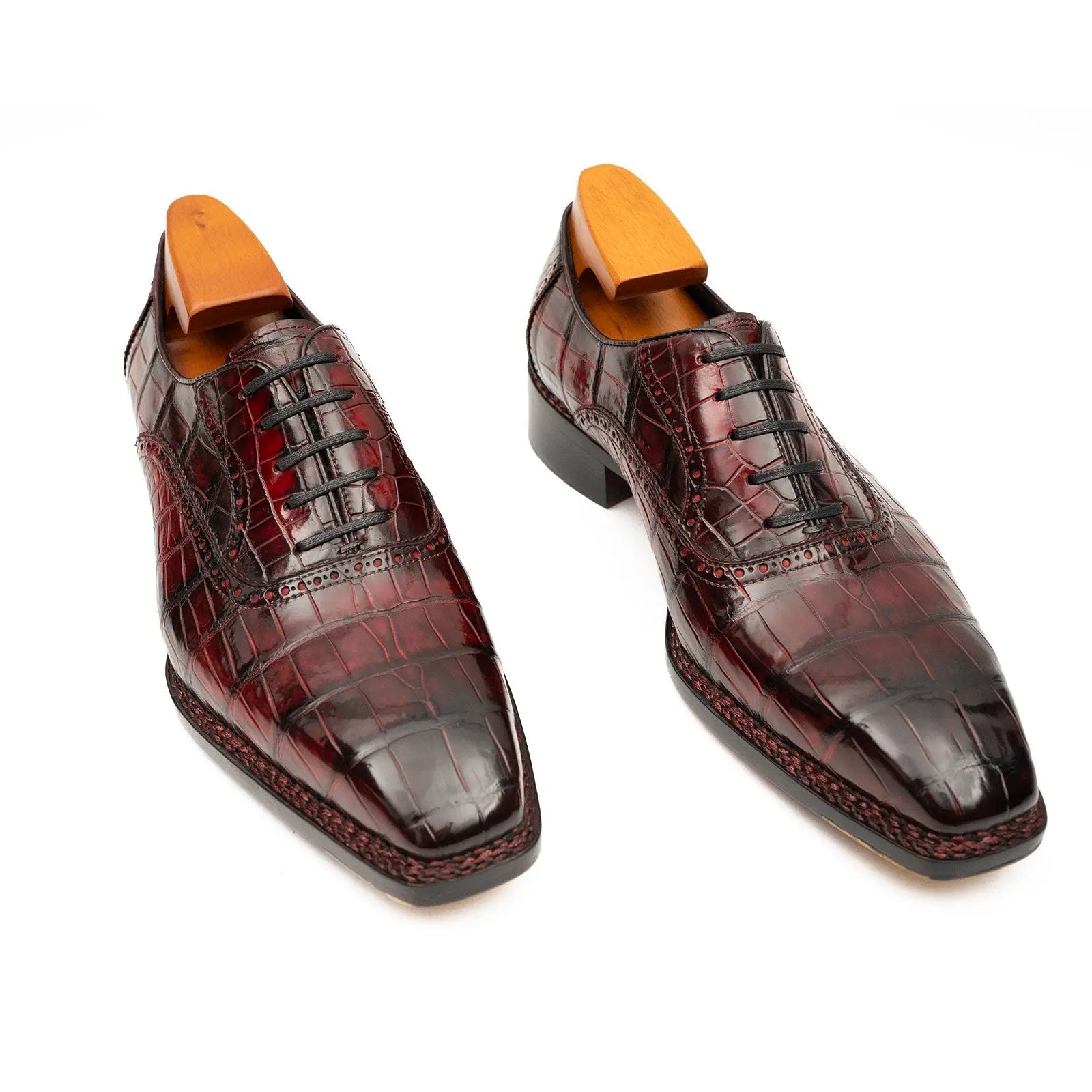 Burgundy Crocodile Oxford