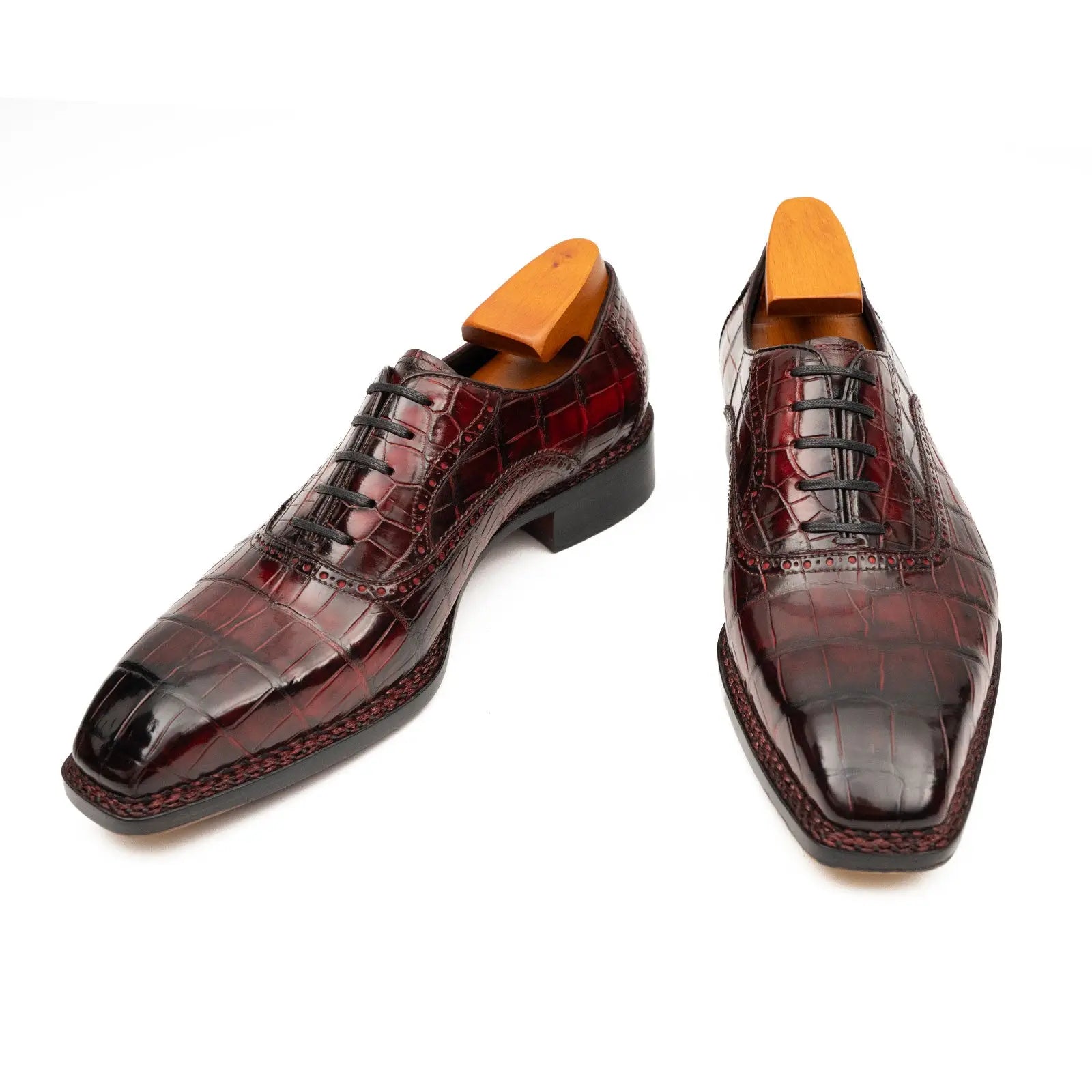 Burgundy Crocodile Oxford