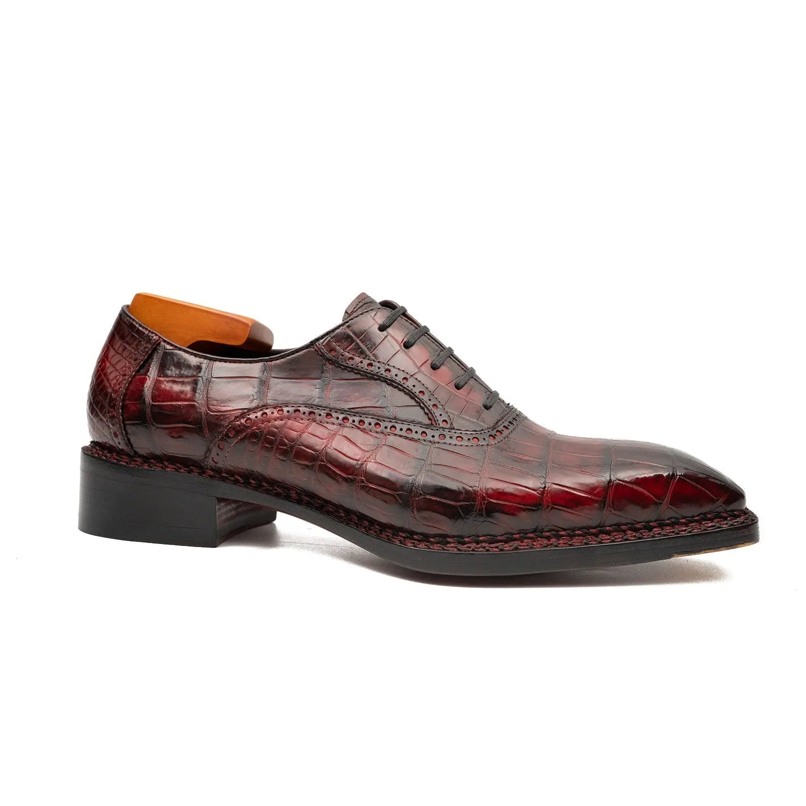 Burgundy Crocodile Oxford