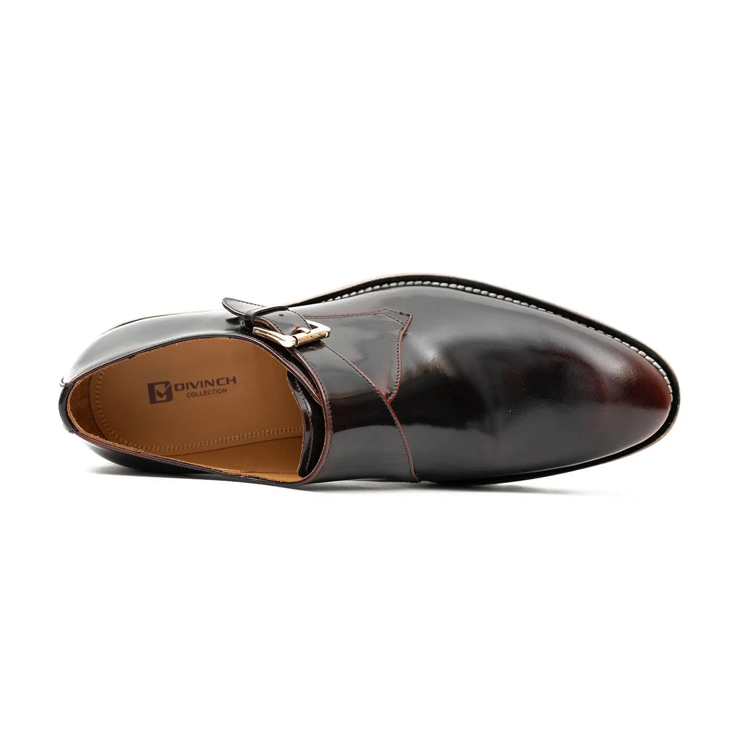Burgundy Lug Sole Monk Strap