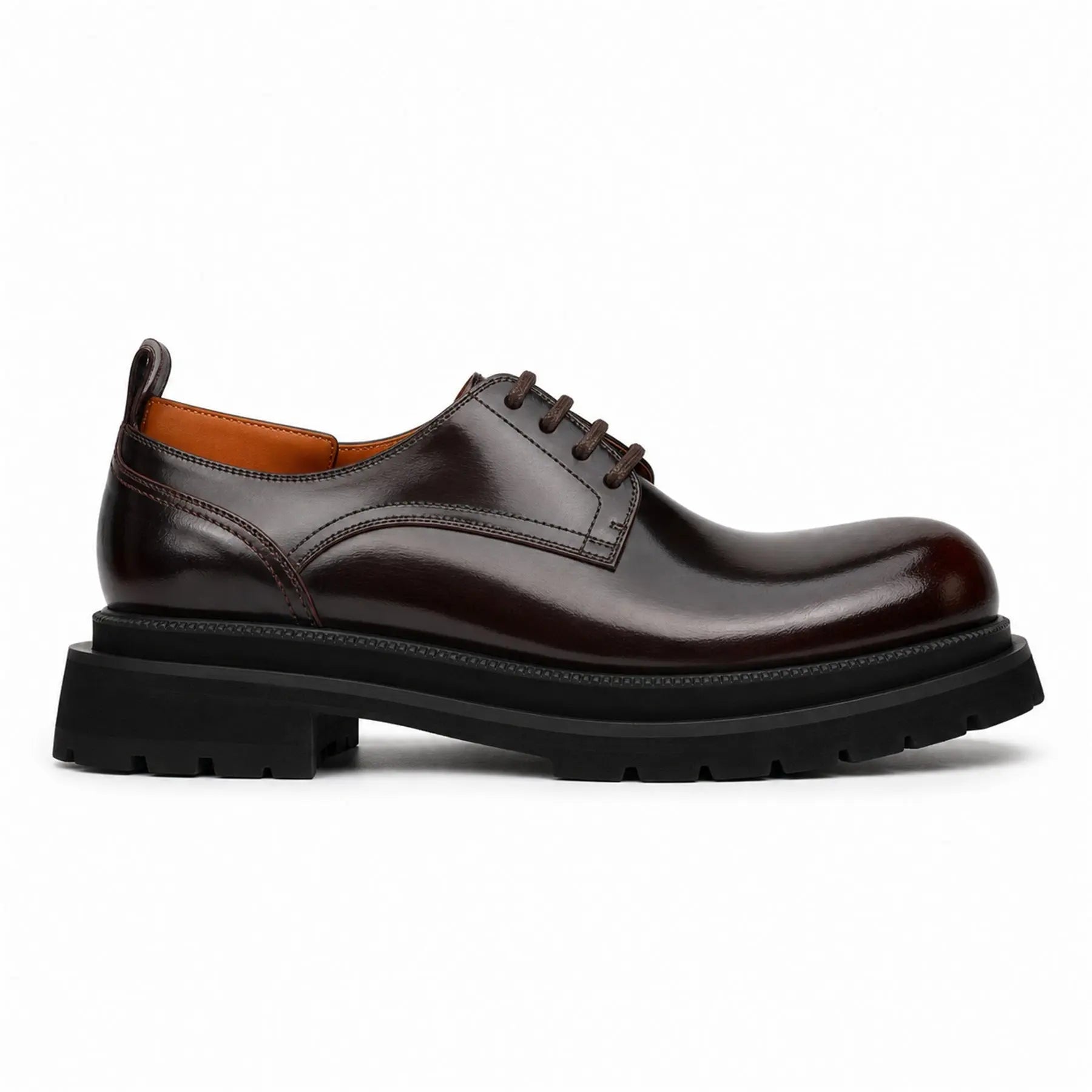 Men's Burgundy Lug-Sole Derby Shoes