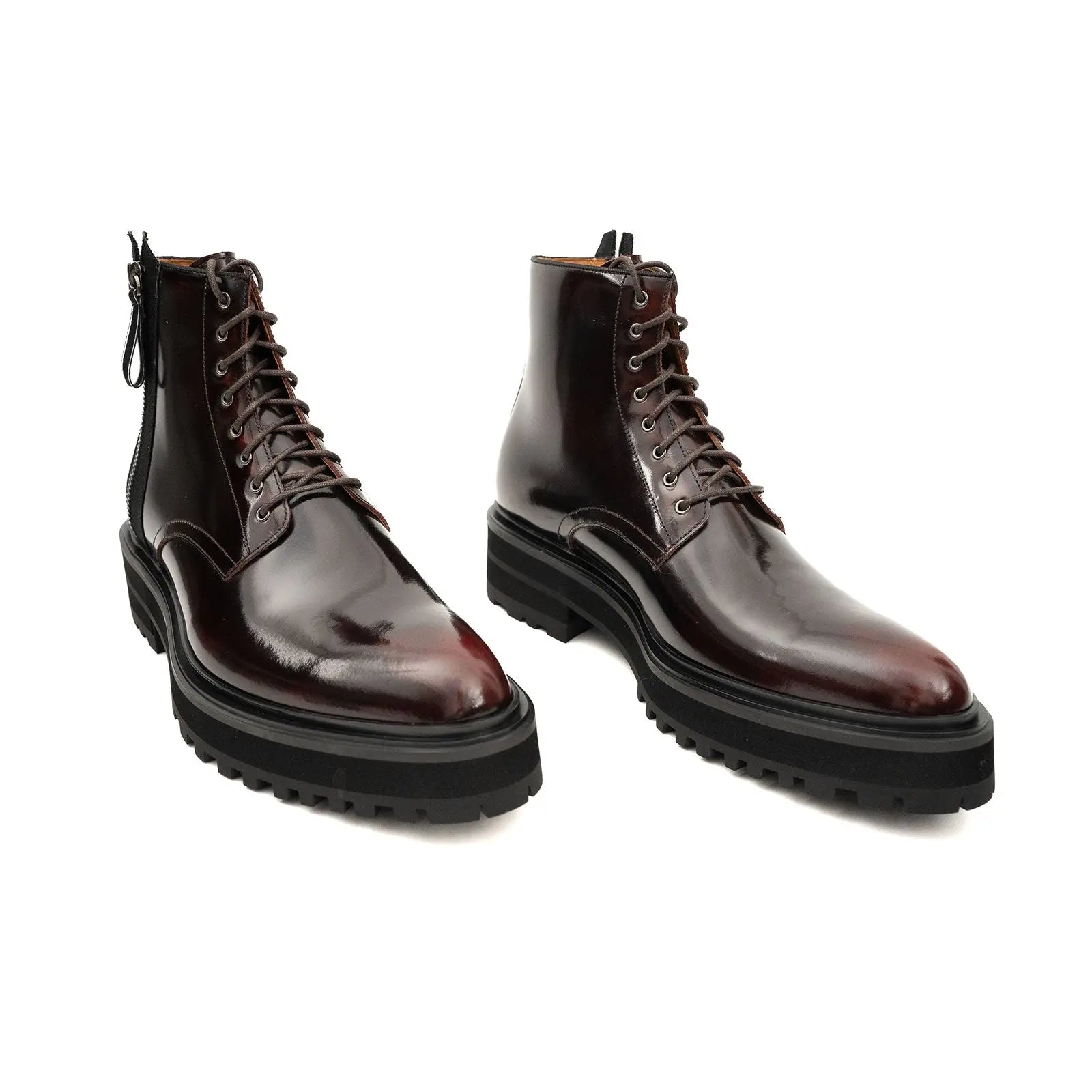 Bordeaux Zip Combat Boot