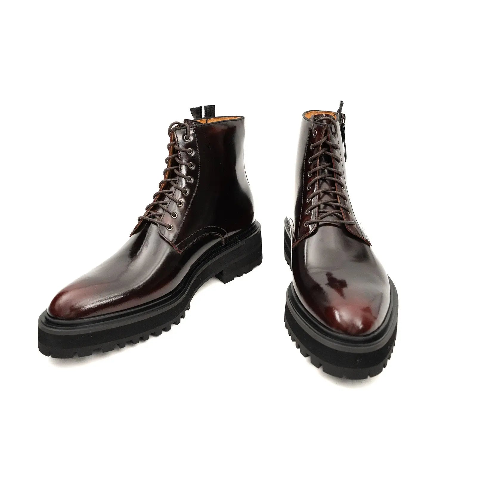Bordeaux Zip Combat Boot
