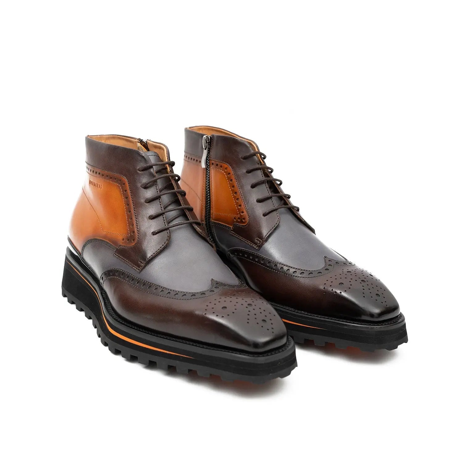 Two-Tone Wingtip Martin Boot