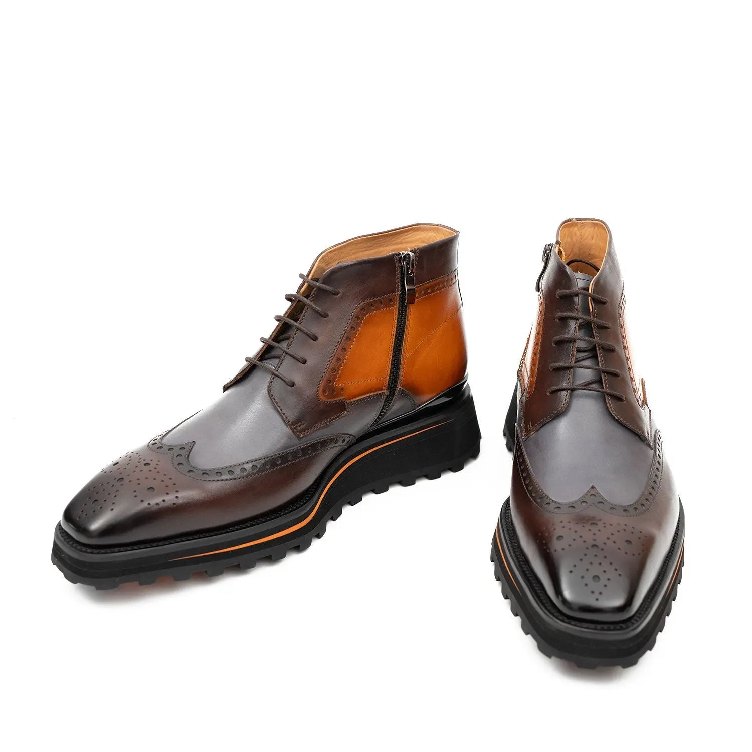 Two-Tone Wingtip Martin Boot