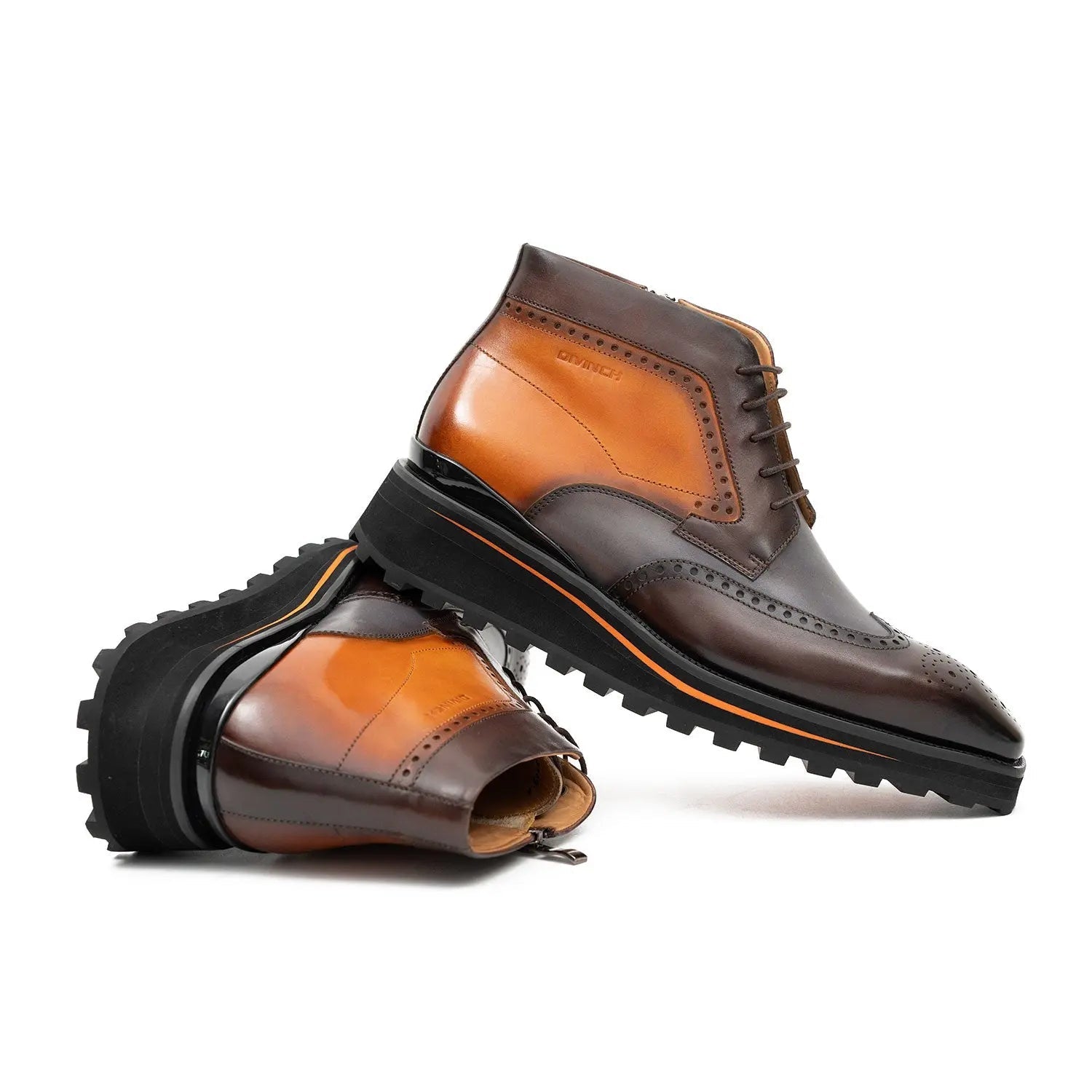Two-Tone Wingtip Martin Boot