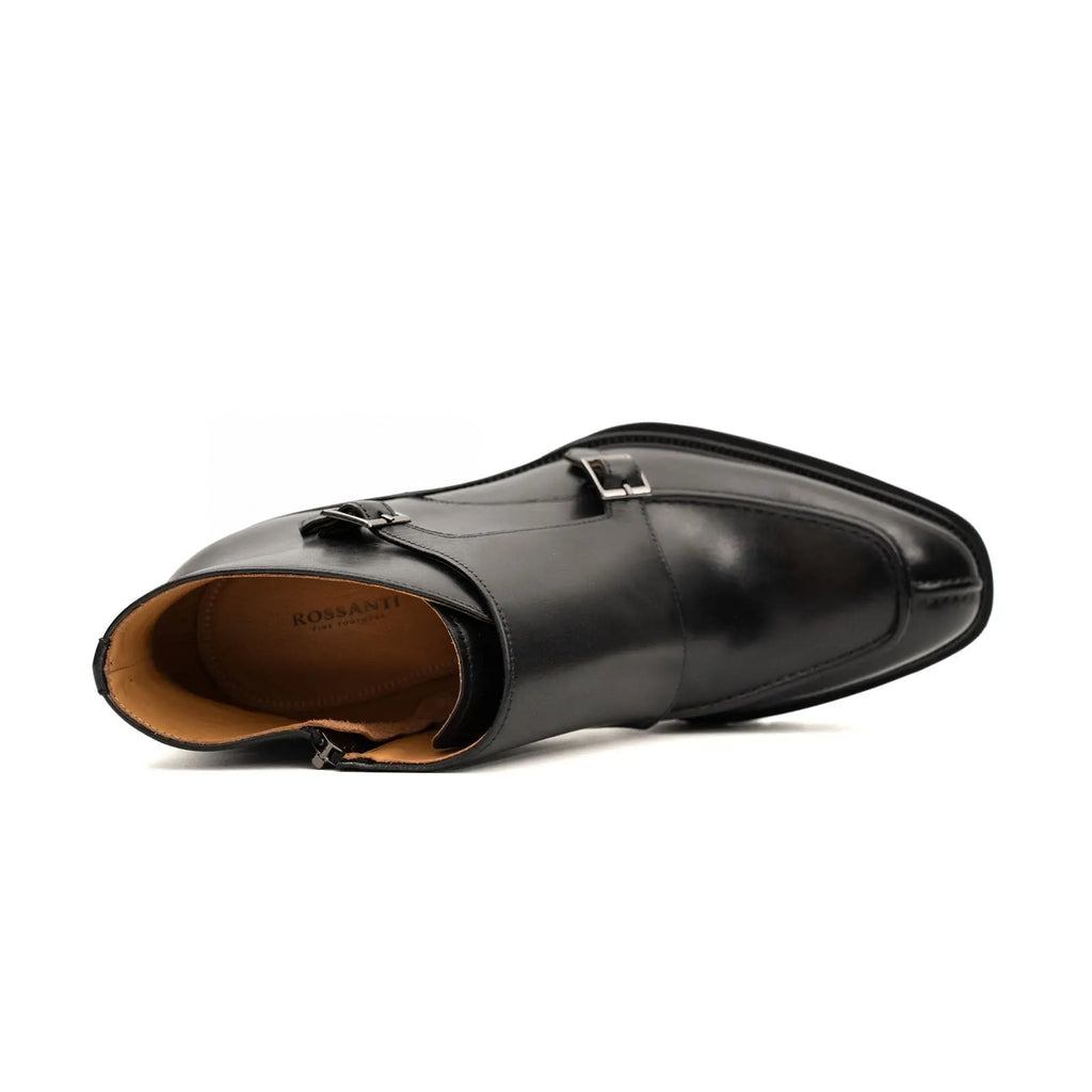 Rossanti Black Double Monk Combat Boot insole detail