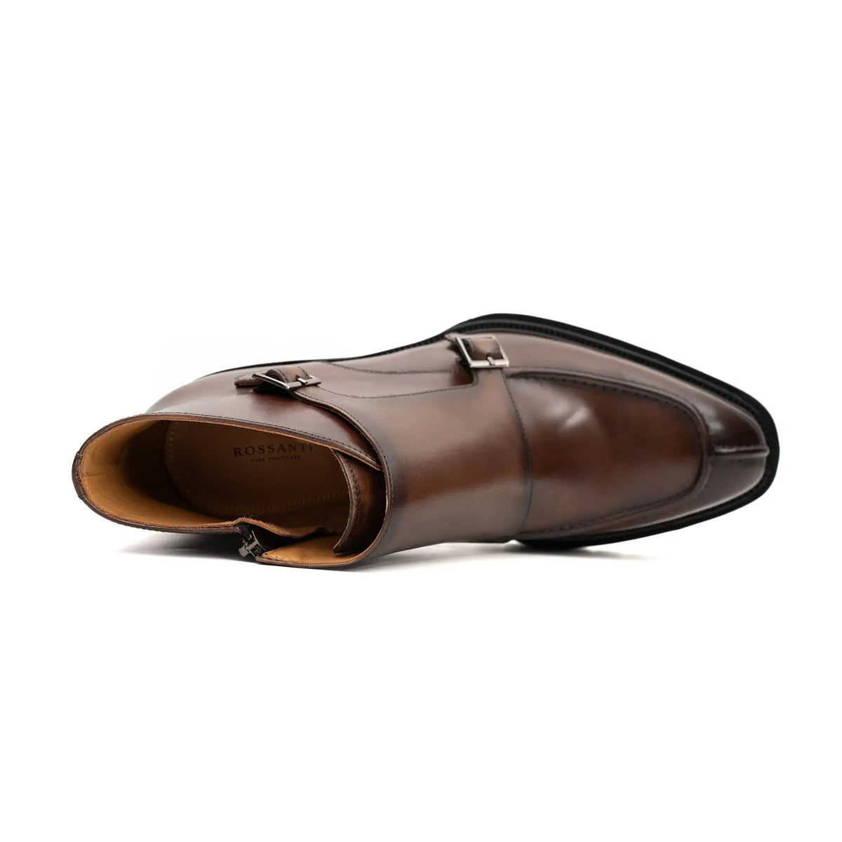 Rossanti Brown Double Monk Strap Boots with Foam Sole insole detail