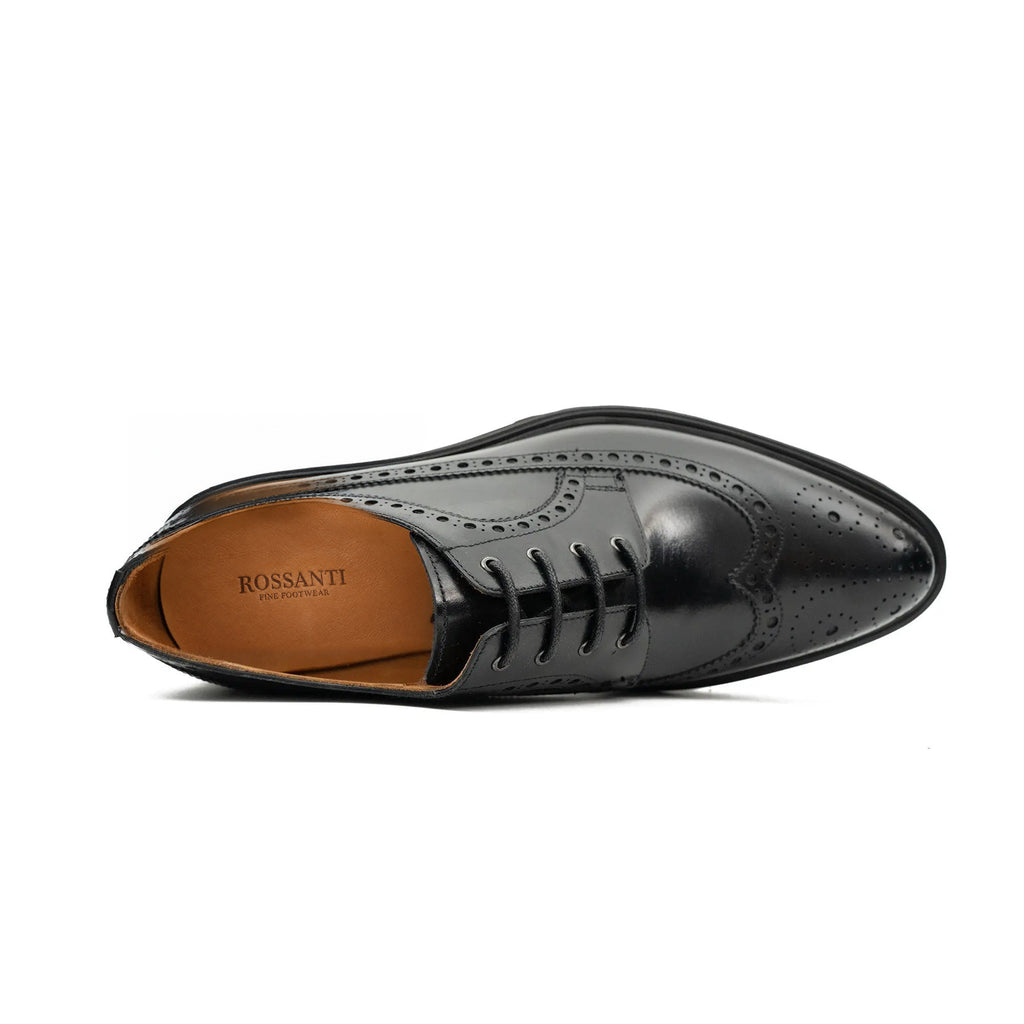 Rossanti Black Wingtip Derby with Lug Sole product detail