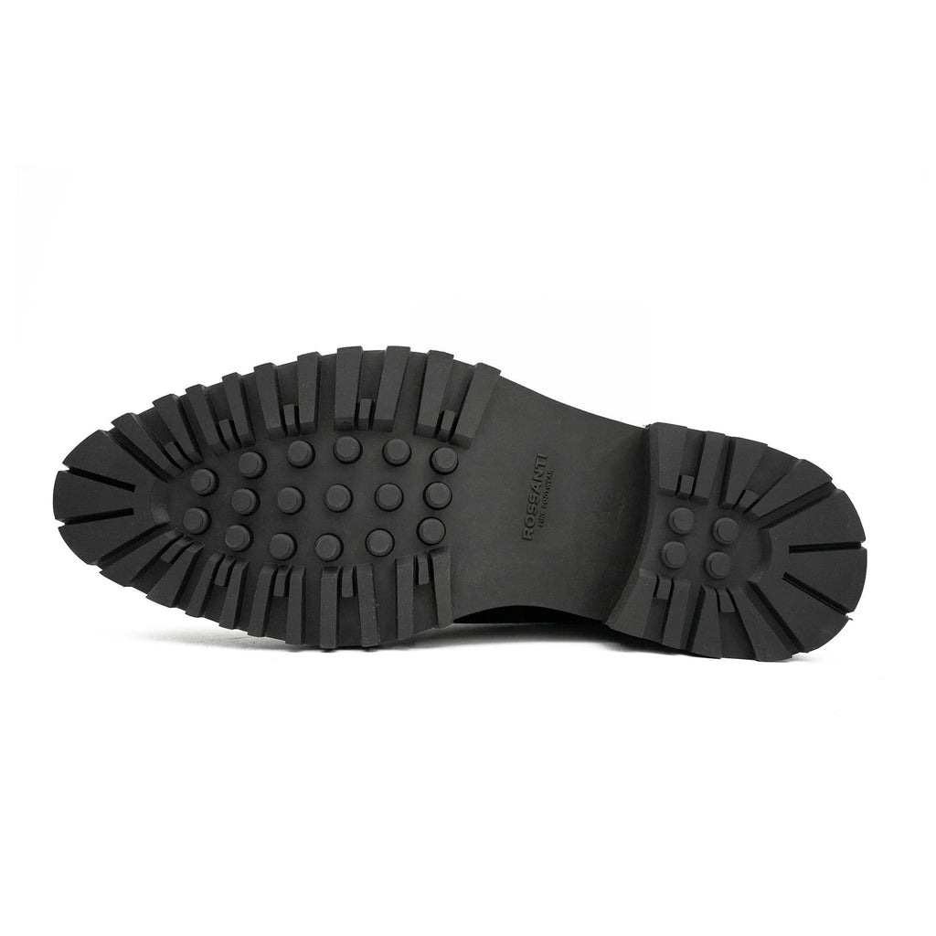 Rossanti Black Wingtip Derby with Lug Sole outsole detail
