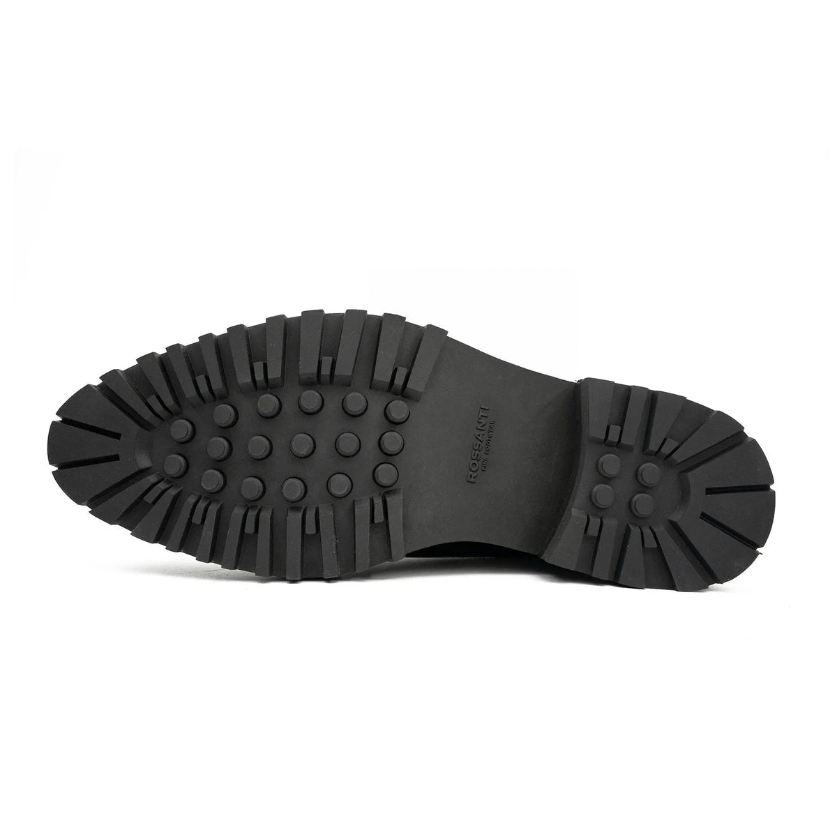 Rossanti Black Wingtip Derby with Lug Sole outsole detail