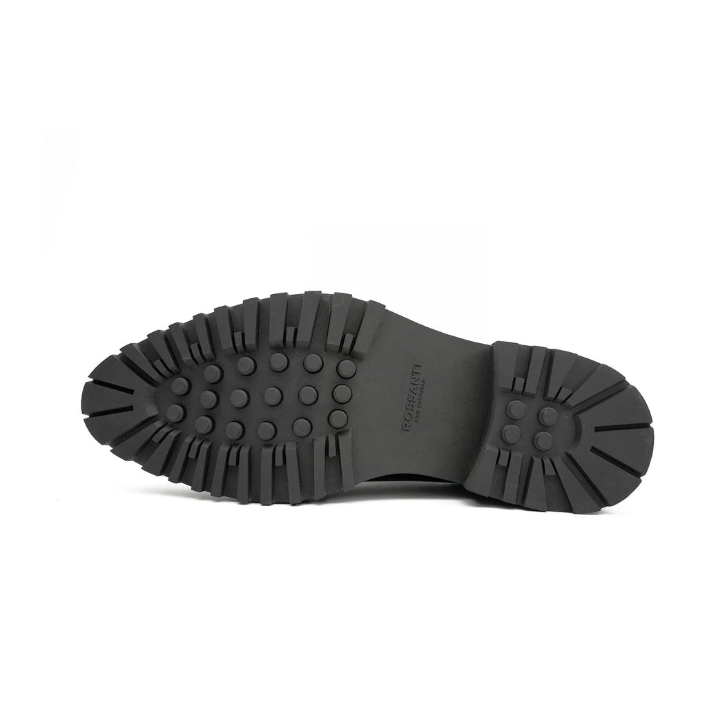 Rossanti Midnight Burnished Lug Derby outsole detail