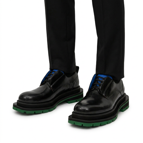 Black Blue Green Platform Derby