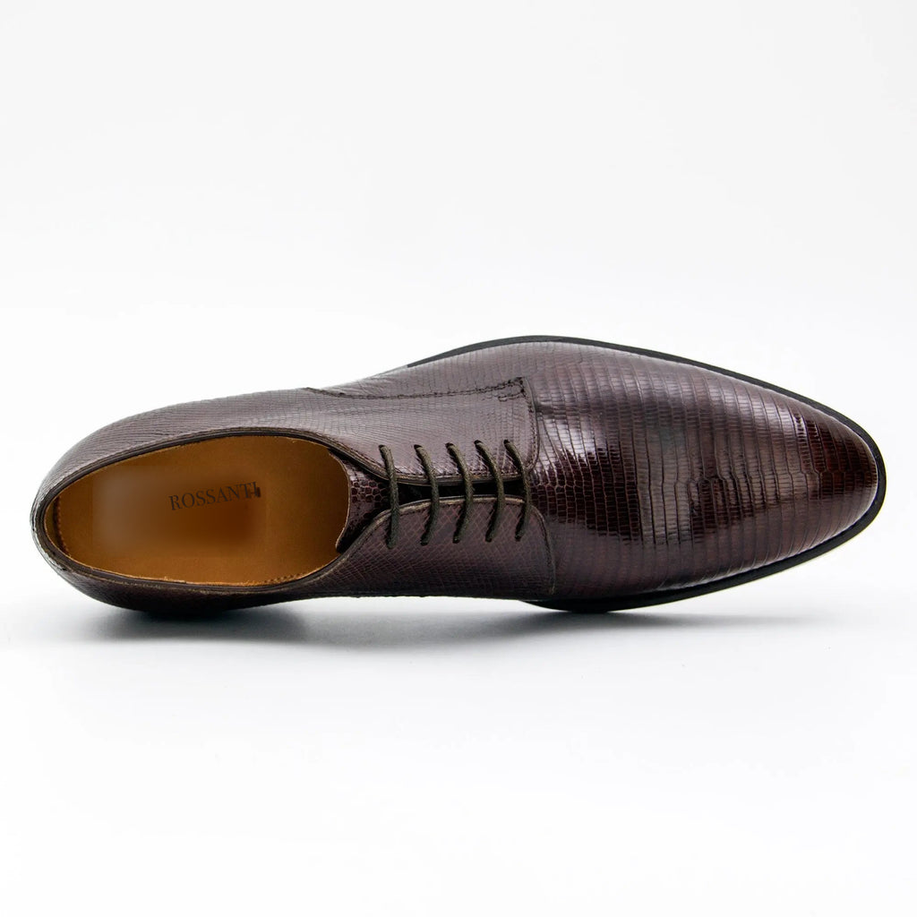 Rossanti Brown Lizard Leather Derby Shoe insole detail