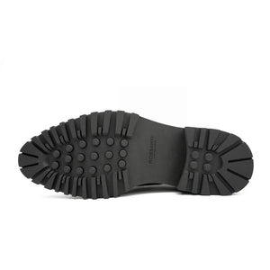 Rossanti Black Leather Loafer with Lug Sole outsole detail