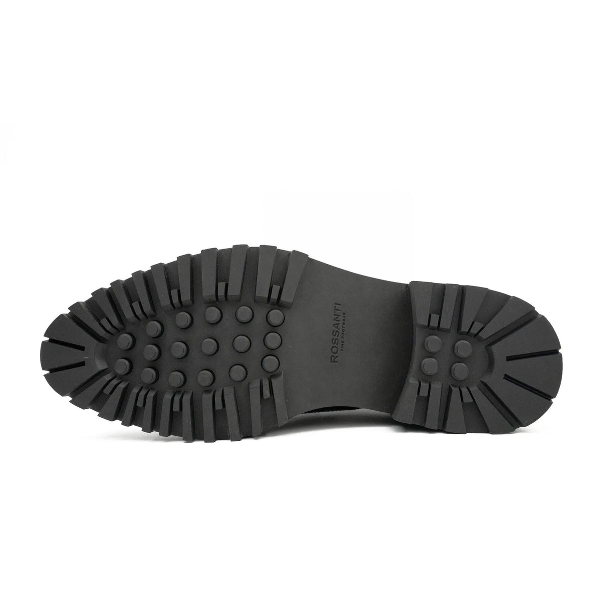 Rossanti Black Leather Loafer with Lug Sole outsole detail