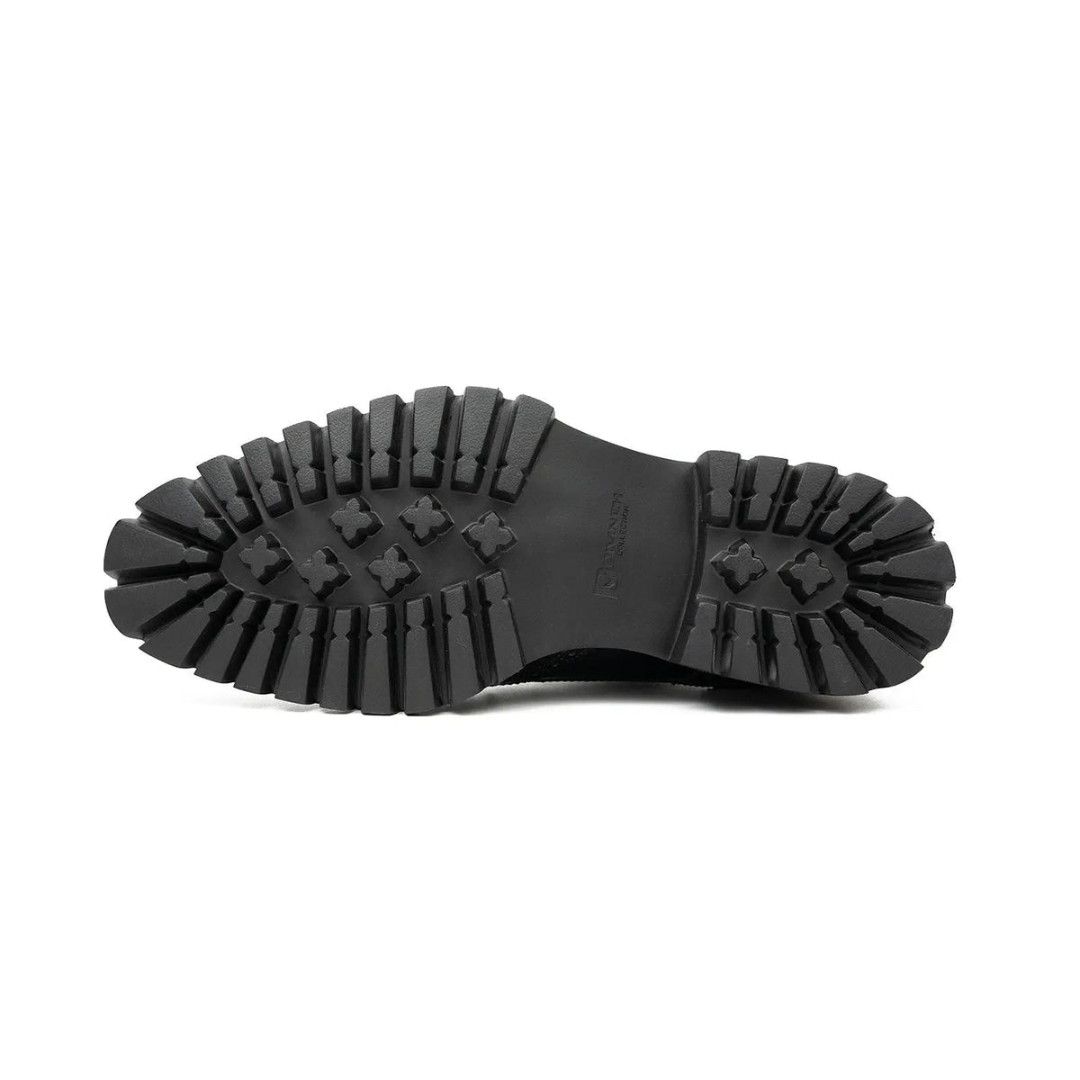Black Brogue Derby Shoes with Lug Sole