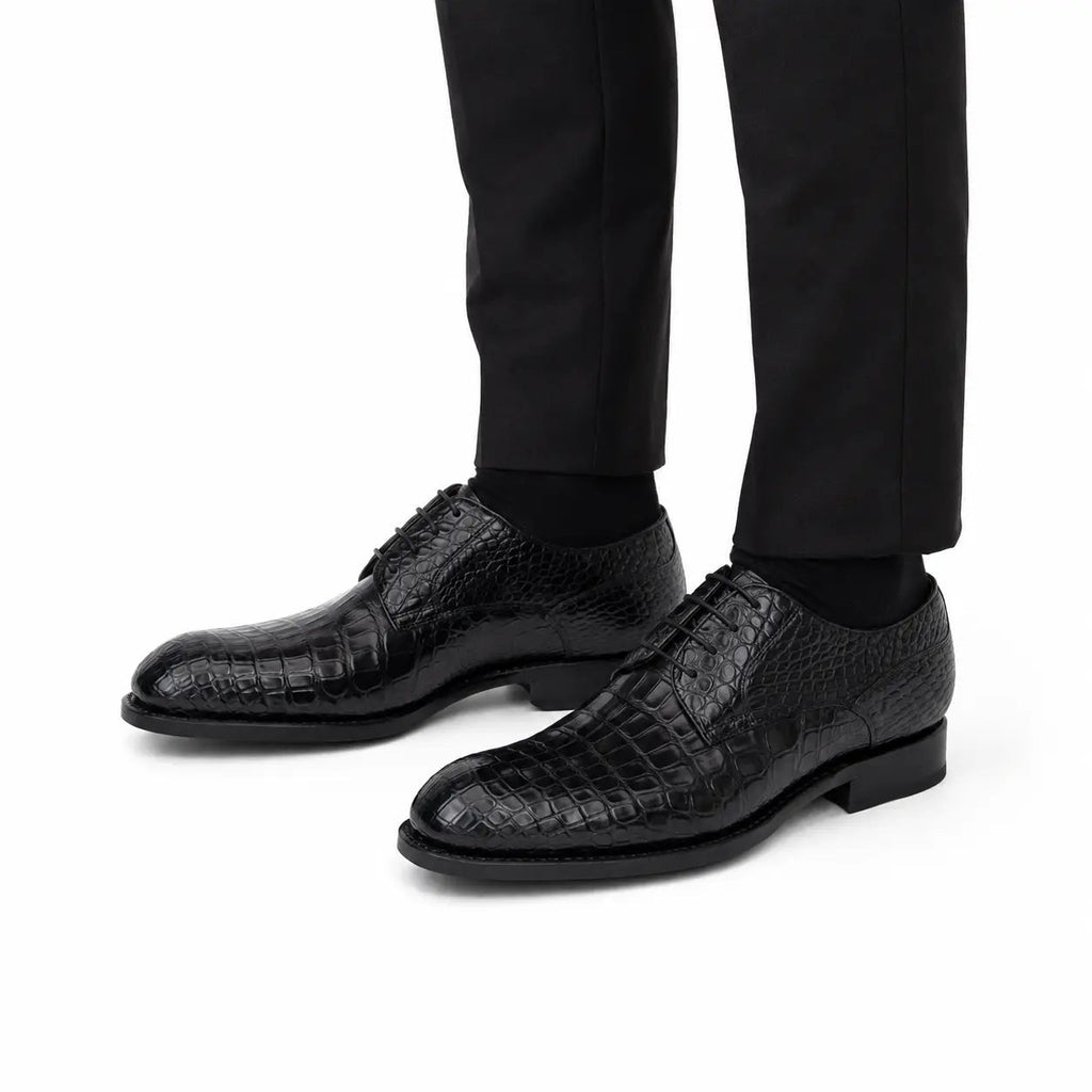 Black Crocodile Derby Oxford