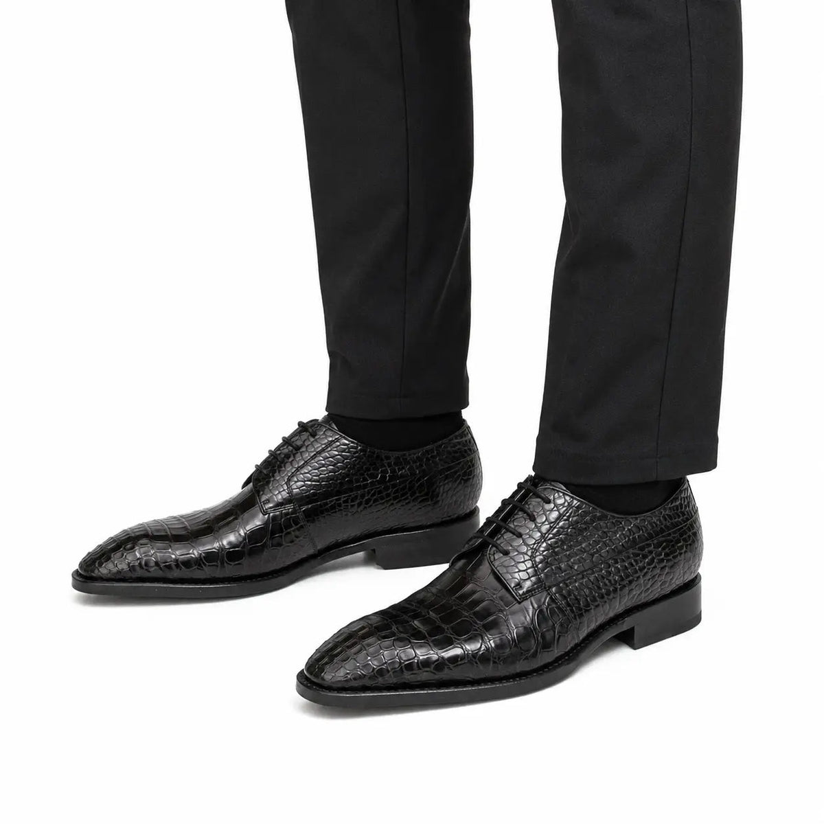 Black Genuine Crocodile Derby