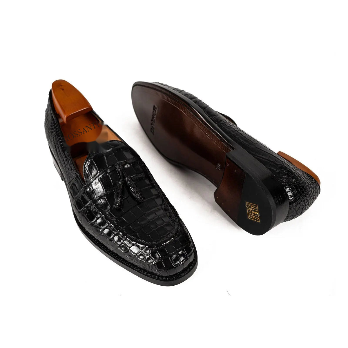 Black Crocodile Tassel Loafer