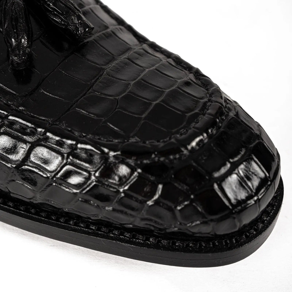 Black Crocodile Tassel Loafer