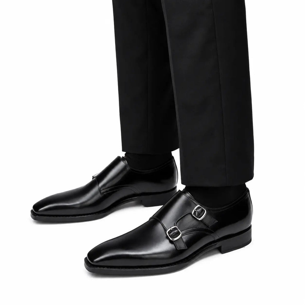Black Double Monk Strap