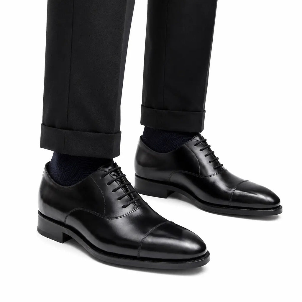 Black Cap-Toe Oxford Shoe