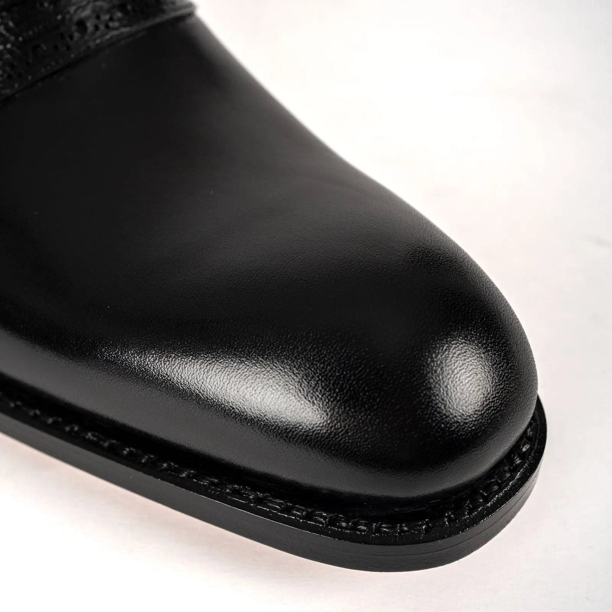 Black Textured-Panel Oxford Shoe