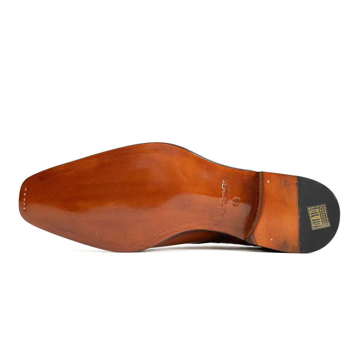 Cognac Ostrich-Trim Oxford Shoe