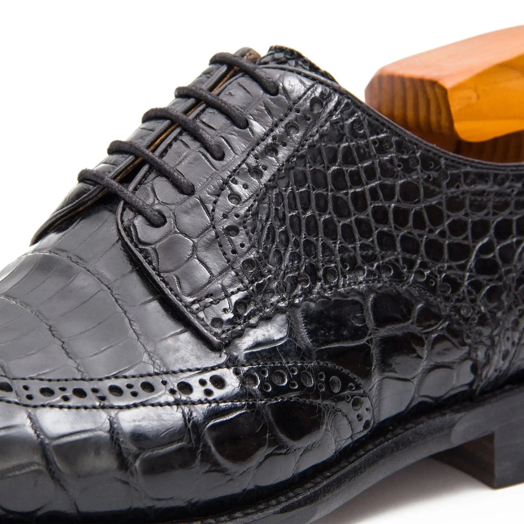 Black Croc Wingtip Derby